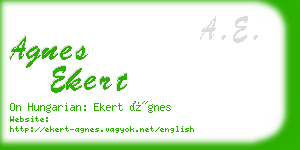 agnes ekert business card